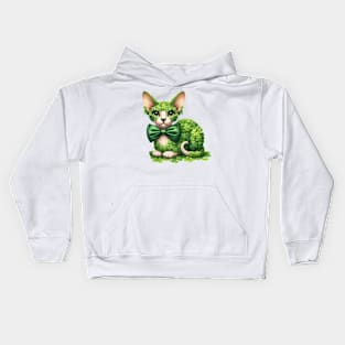 Clover Sphynx Cat St Patricks Day Kids Hoodie